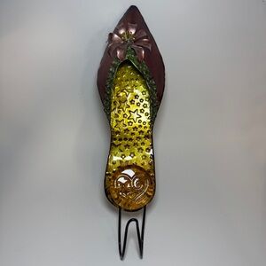 Decorative Metal Shoe Wall Hook - Multicolor Floral Accent